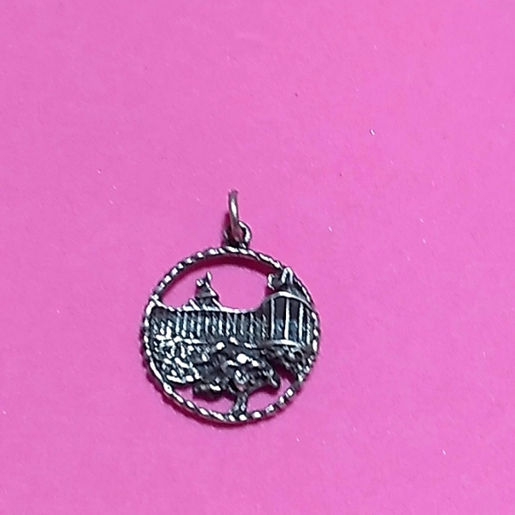 STERLING SILVER VINTAGE NECKLACE CHARM-"THE GRAND HOTEL" - Picture 4 of 5